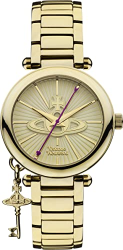 Vivienne Westwood Women's Kensington II Quartz Watch with Gold Dial Analogue Display and Gold Stainless Steel Bracelet VV006KGD